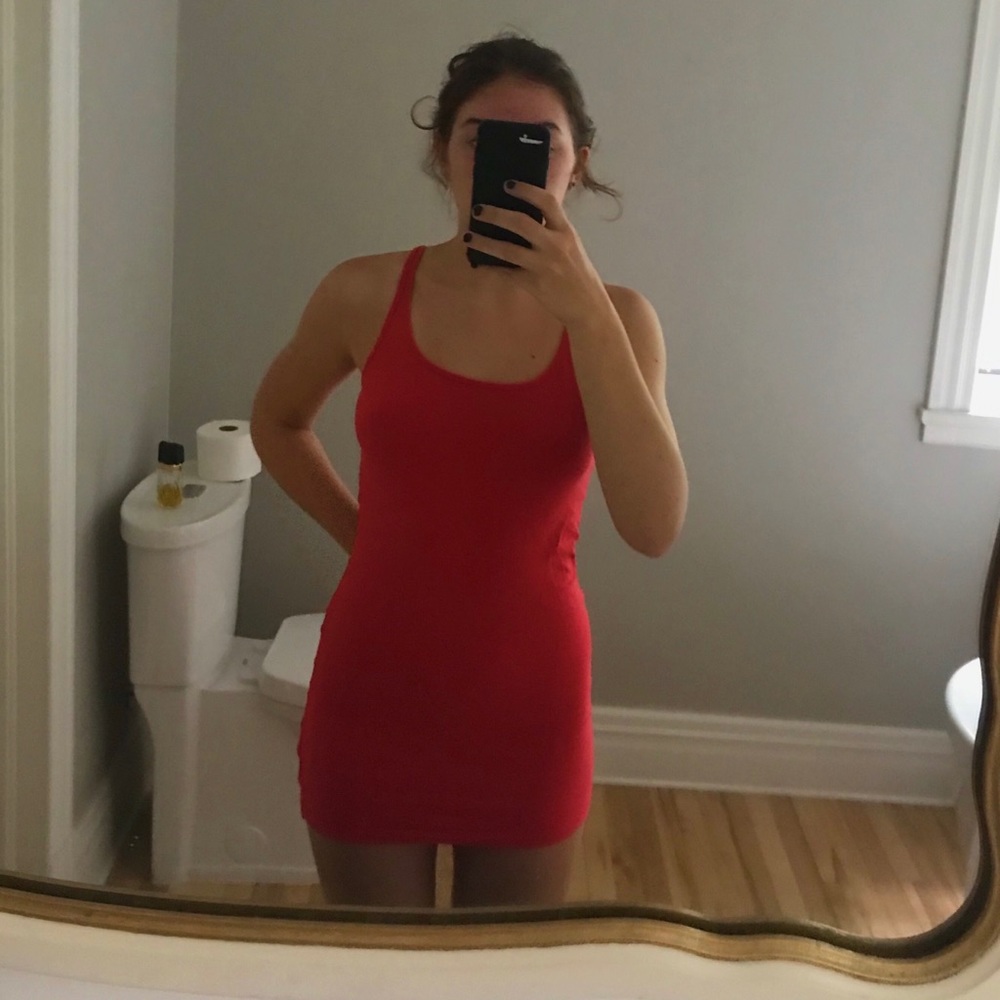 Witchery watermelon coloured body con dress